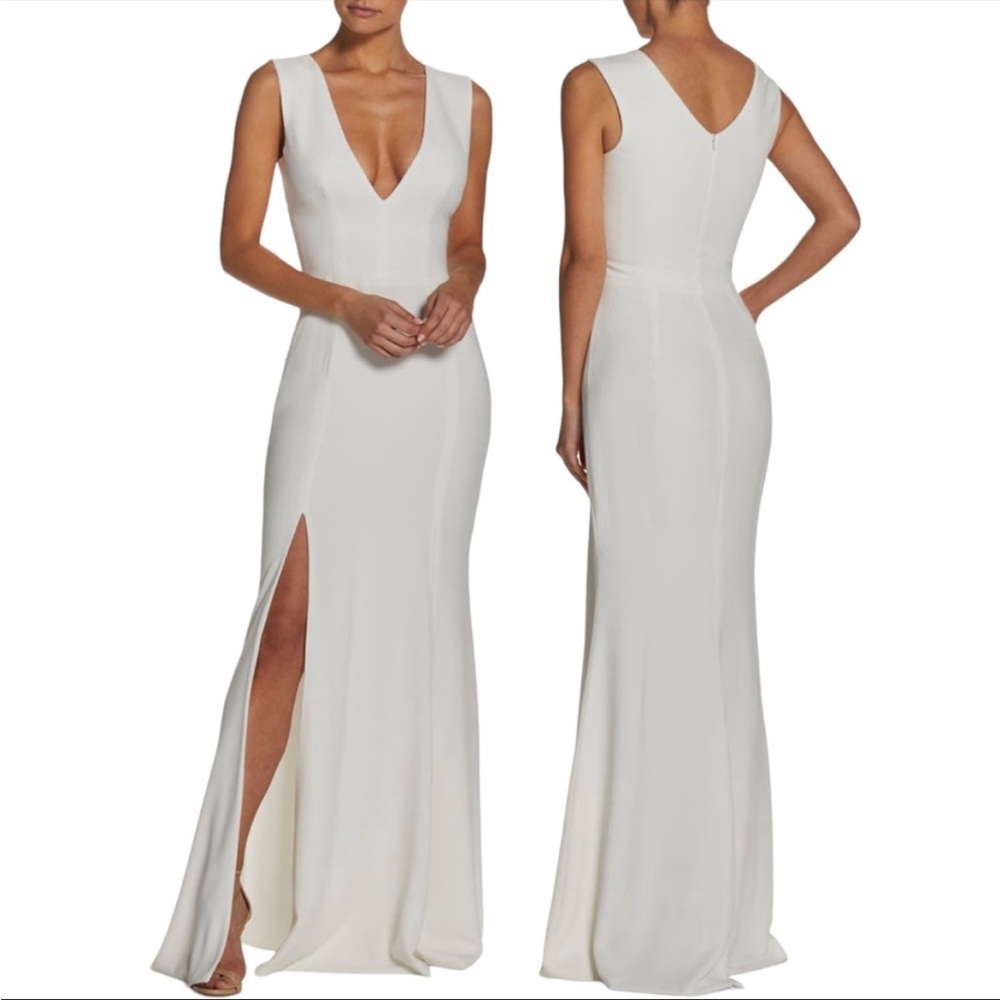 Dress the Population Sandra Gown dress maxi white wedding size medium - Picture 2 of 12
